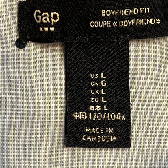 Gap Polka Dot Long Sleeve Blue Women's Large Button Down Top - Picture 6 of 7